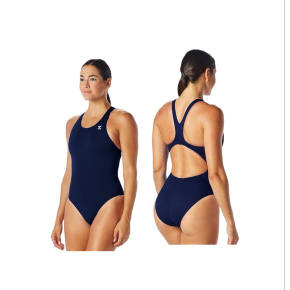 NWT TYR Women's Durafast One Maxfit Swimsuit Navy Blue Size Small 28 - Picture 1 of 6